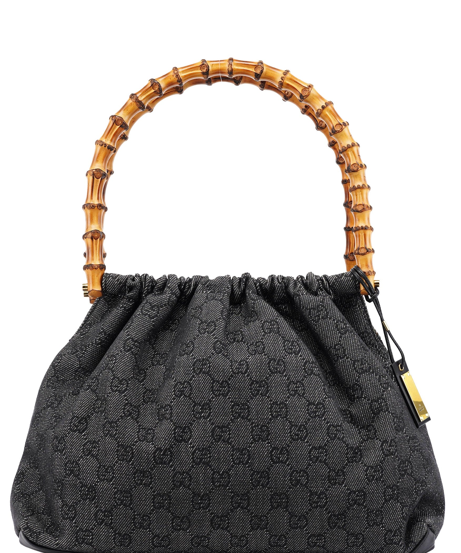 Gucci 92708 Anthracite GG Bamboo Dual Handle Bag