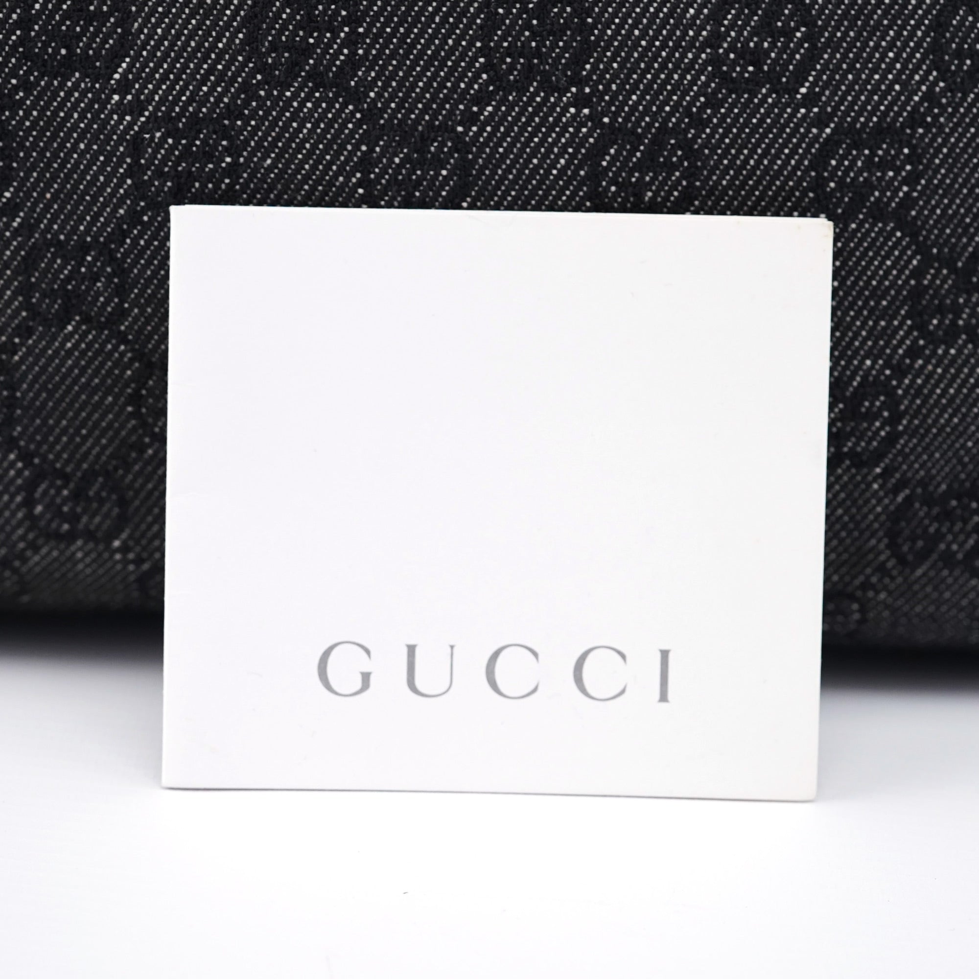 Gucci 92708 Sac à poignées Bamboo en denim GG anthracite
