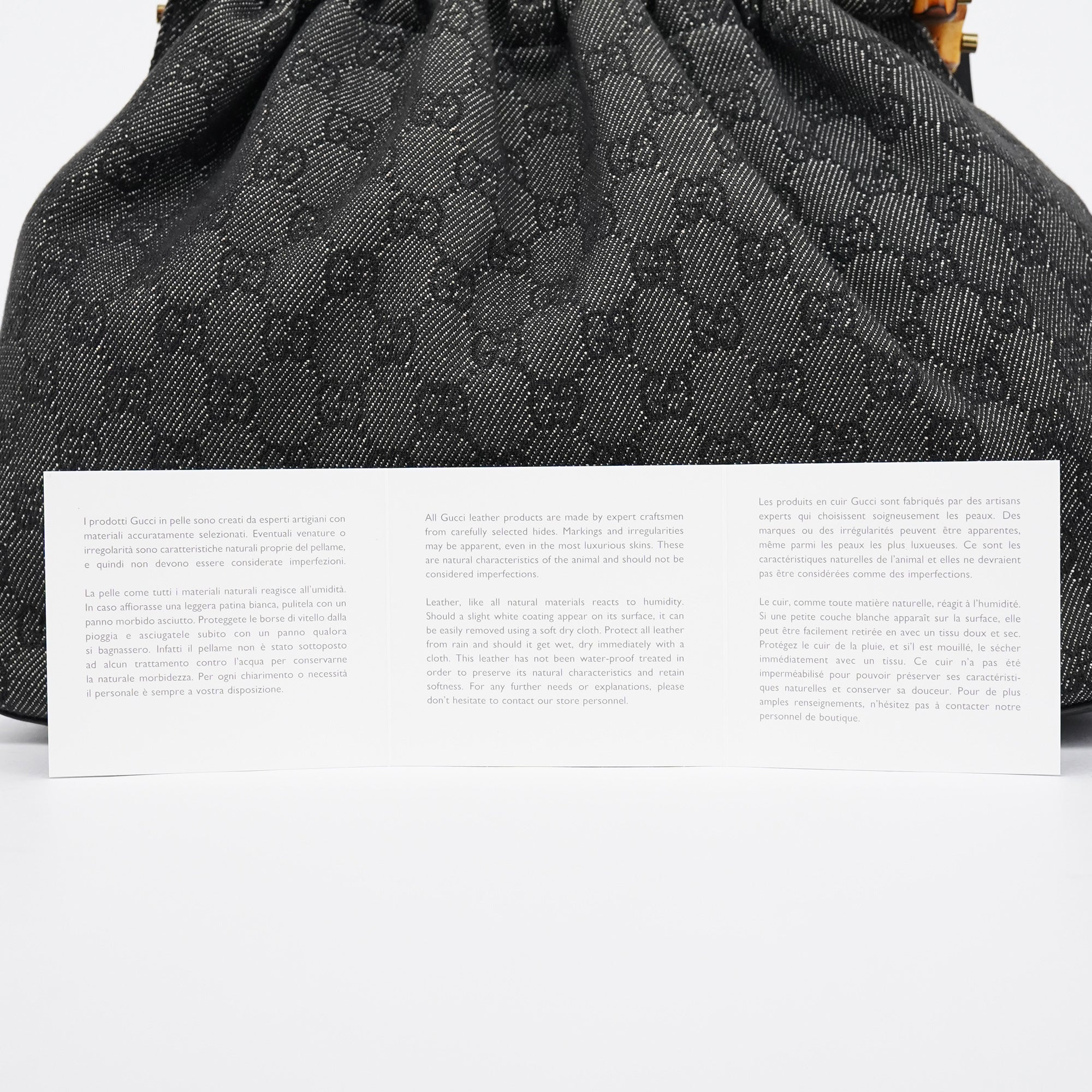 Gucci 92708 Sac Bamboo en denim GG anthracite