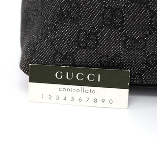 Gucci 92708 Anthracite GG Denim Bamboo Bag