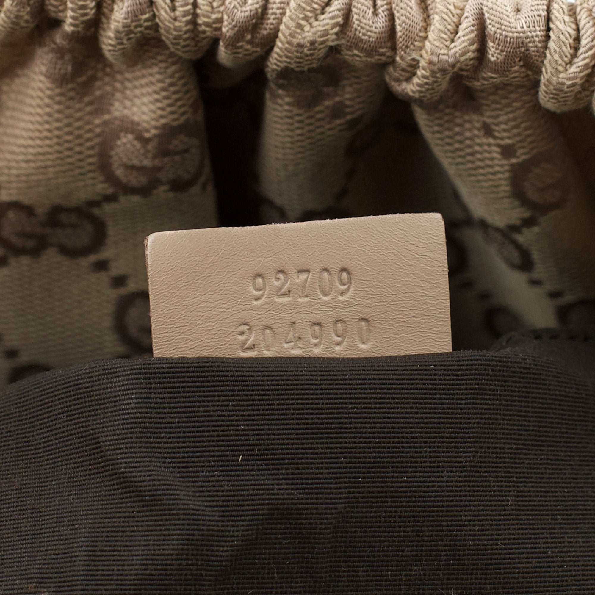 Gucci 92709 Beige GG Bamboo Handle Bag