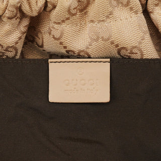 Gucci 92709 Beige GG Bamboo Handle Shoulder Bag