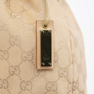 Gucci 92709 Beige GG Bamboo Handle Shoulder Bag
