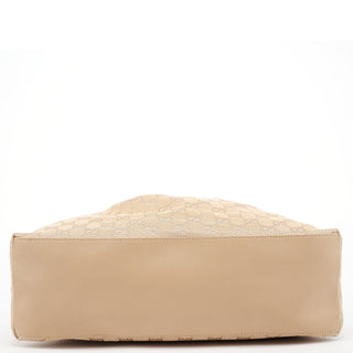 Gucci 92709 Beige GG Bamboo Handle Shoulder Bag