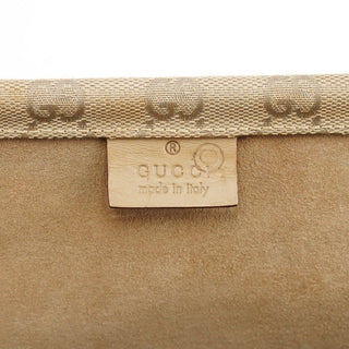 Gucci 92710 Beige GG Canvas Leather Shoulder Bag