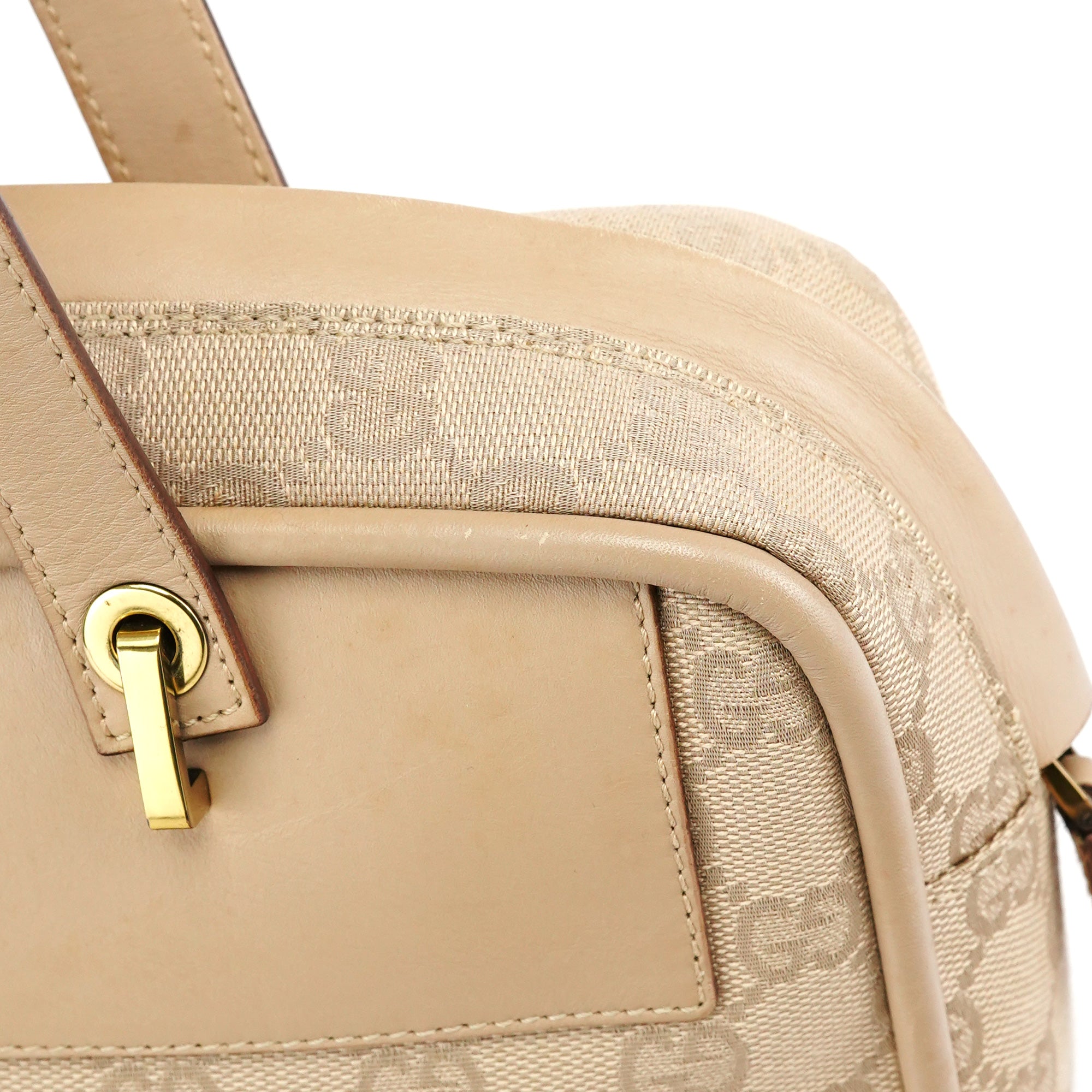 Gucci 92729 Beige GG Leather Tote Bag