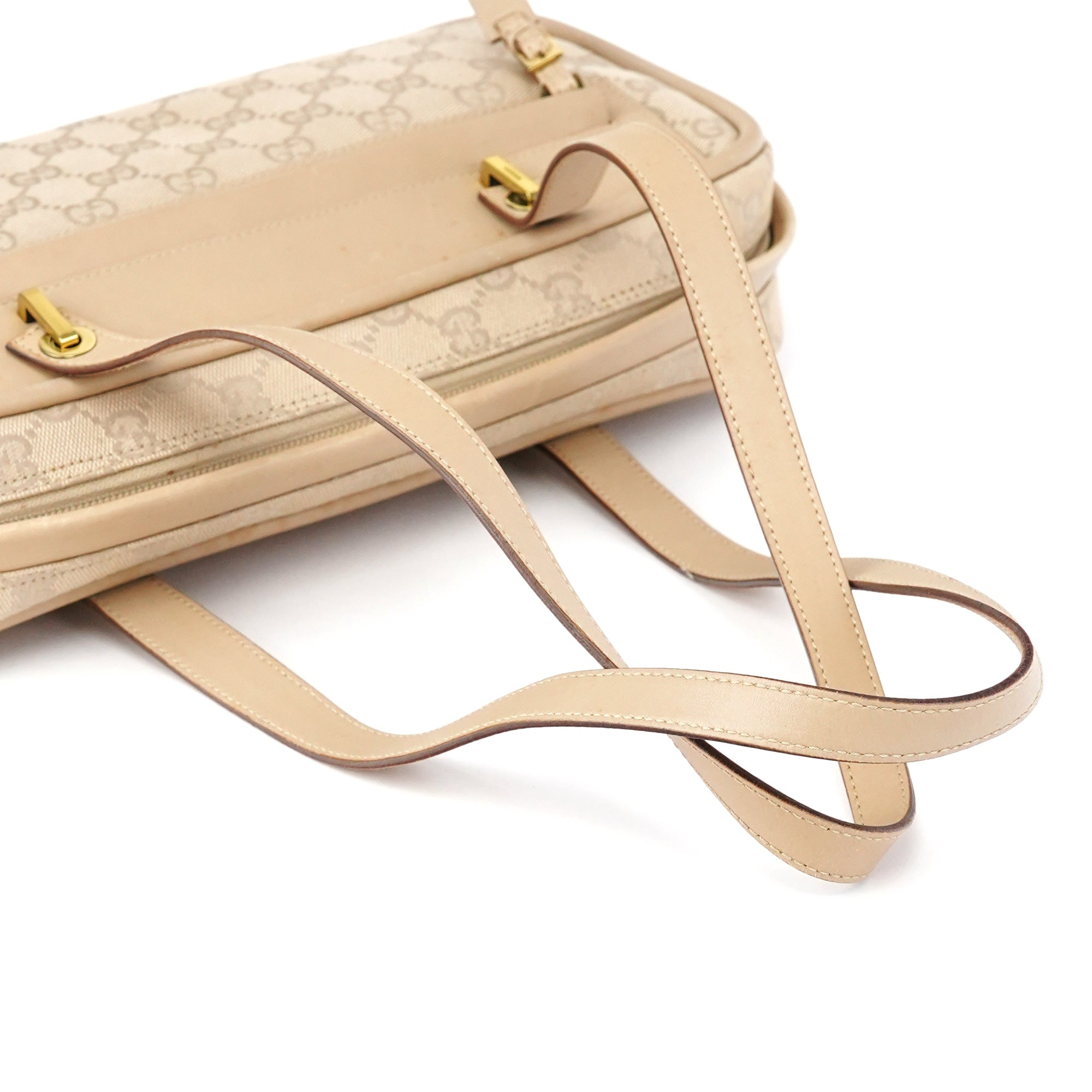 Gucci 92729 Beige GG Leather Tote Bag