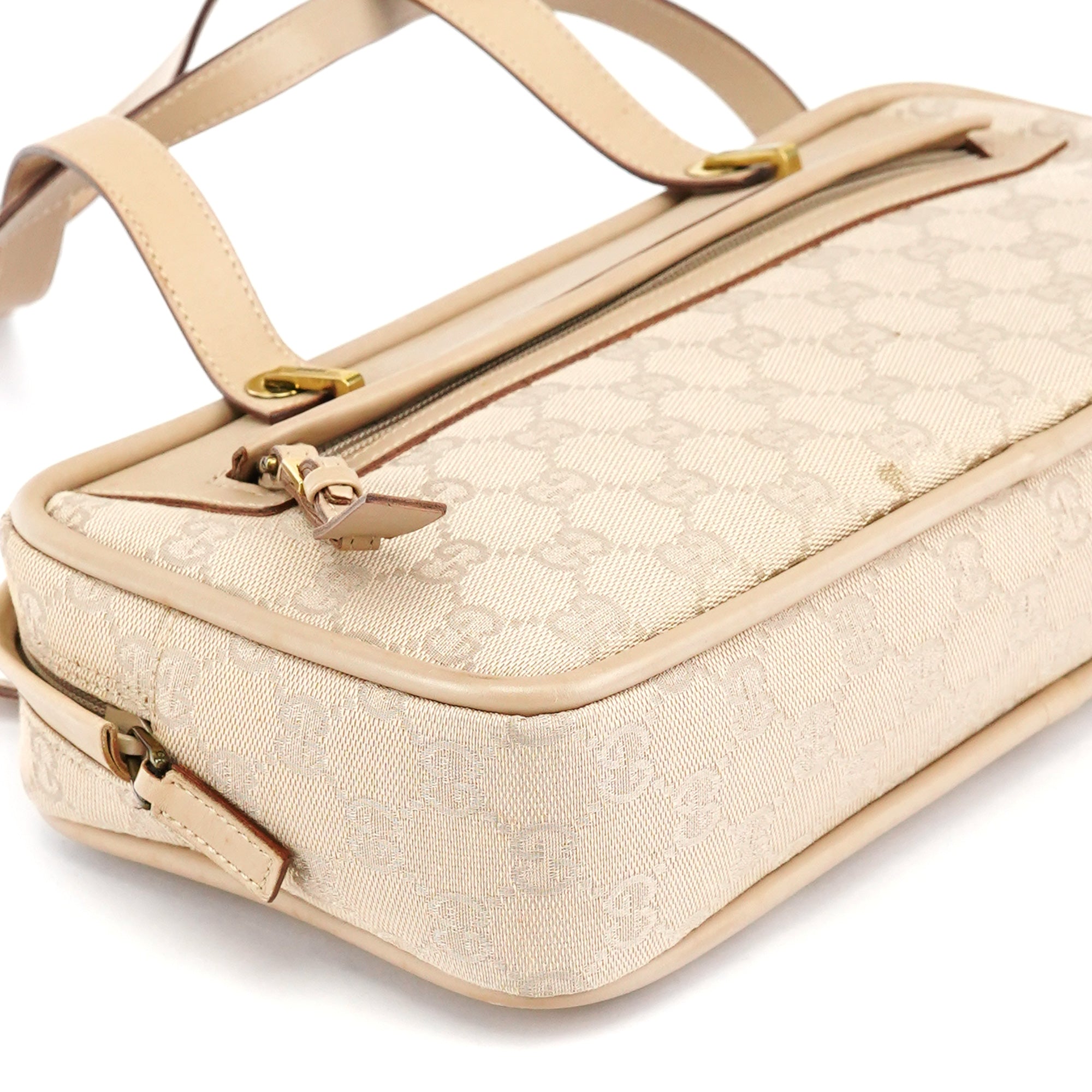 Gucci 92729 Beige GG Leather Tote Bag