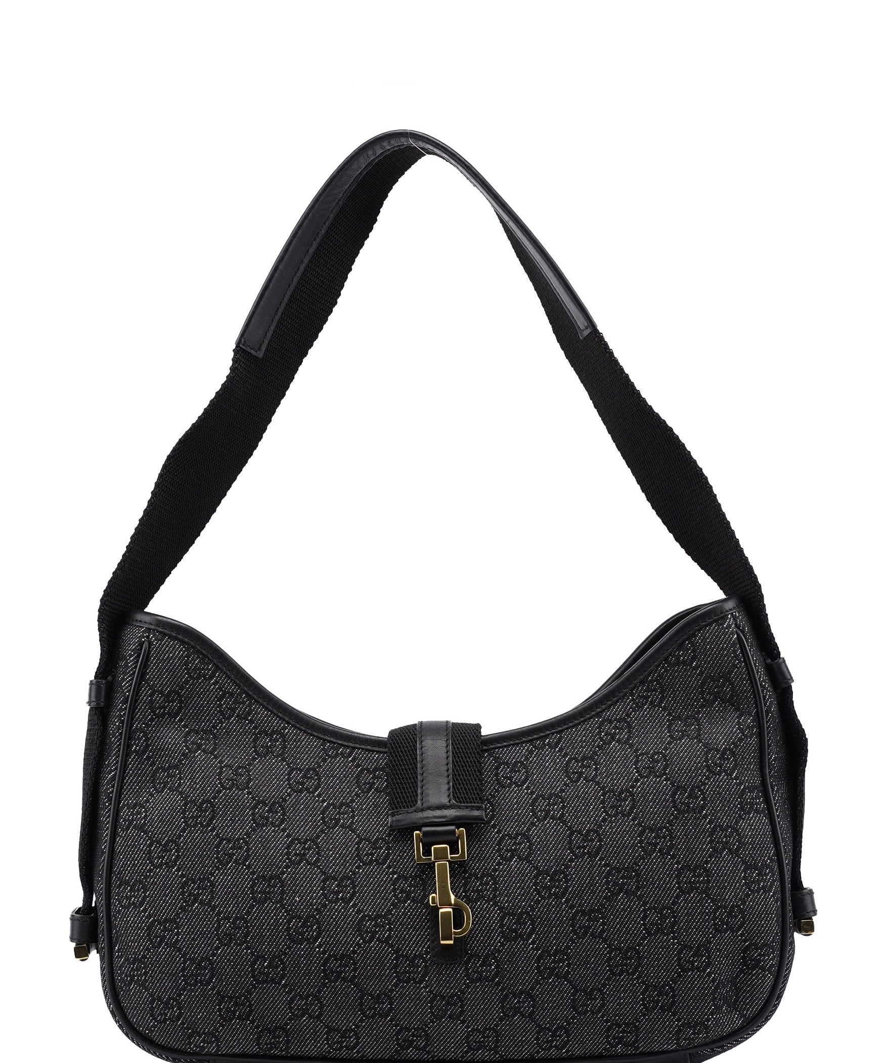 Gucci 92736 Anthracite Denim GG Jackie Shoulder Bag