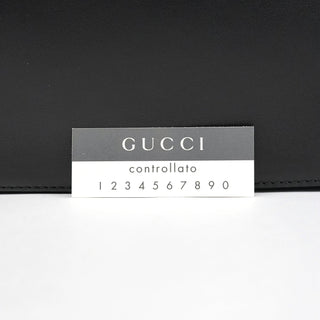 Gucci 93631 Black Calfskin Bamboo Tote Bag