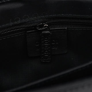 Gucci 93631 Black Calfskin Bamboo Tote Bag