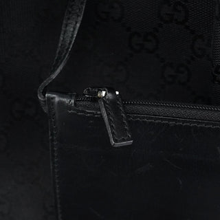 Gucci 94898 Black GG Leather Pouch Tote Bag