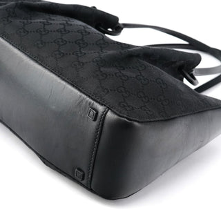 Gucci 94898 Black GG Leather Pouch Tote Bag