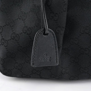 Gucci 94898 Black GG Leather Pouch Tote Bag
