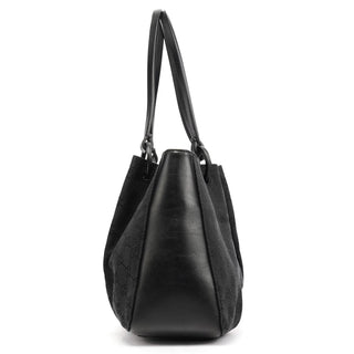Gucci 94898 Black GG Leather Pouch Tote Bag