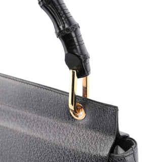 Gucci Anthracite Bamboo Top Handle Bag