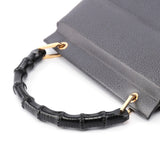 Gucci Anthracite Bamboo Top Handle Bag