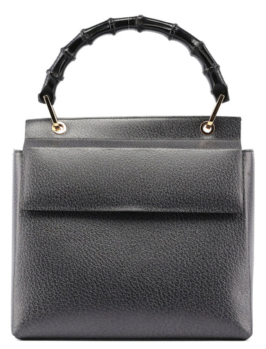 Gucci Anthracite Bamboo Top Handle Bag