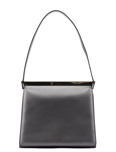 Gucci Anthracite Calfskin Flap Shoulder Bag