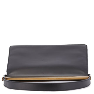 Gucci Anthracite Calfskin Flap Shoulder Bag