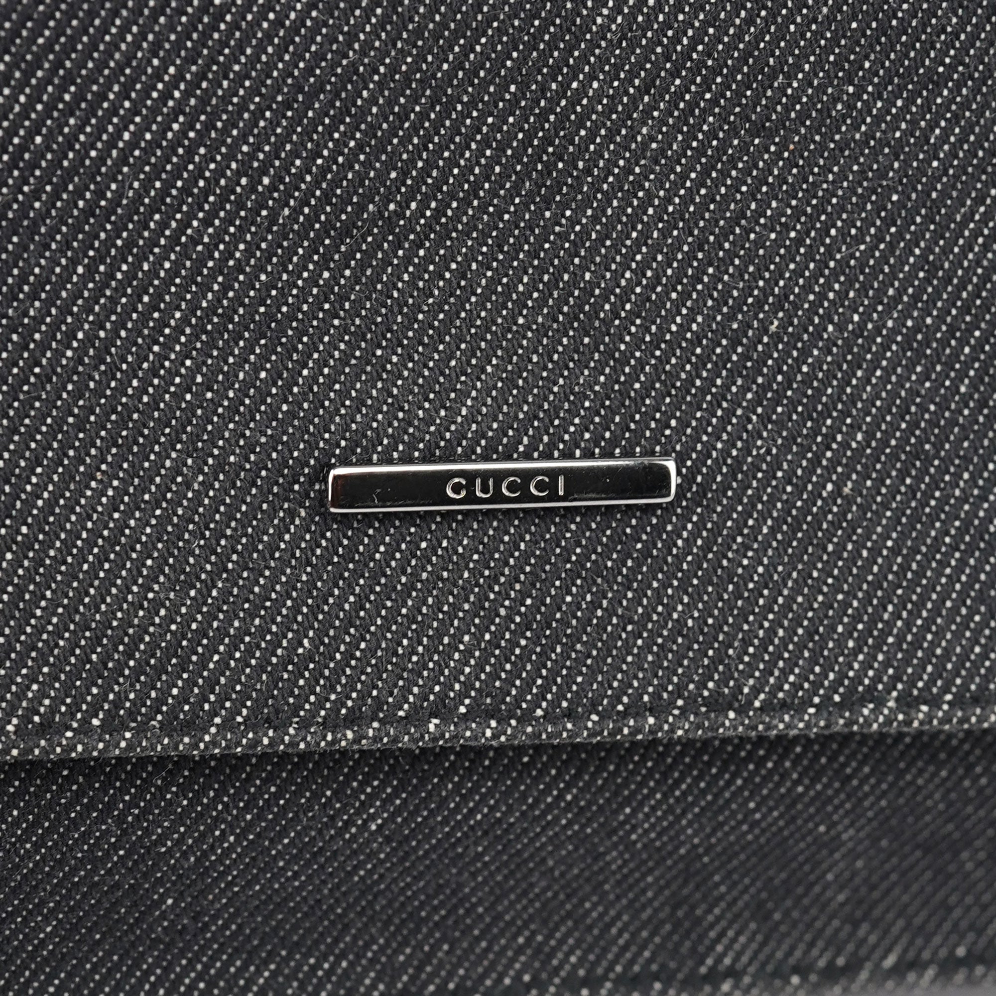Gucci Anthracite Denim Flap Shoulder Bag