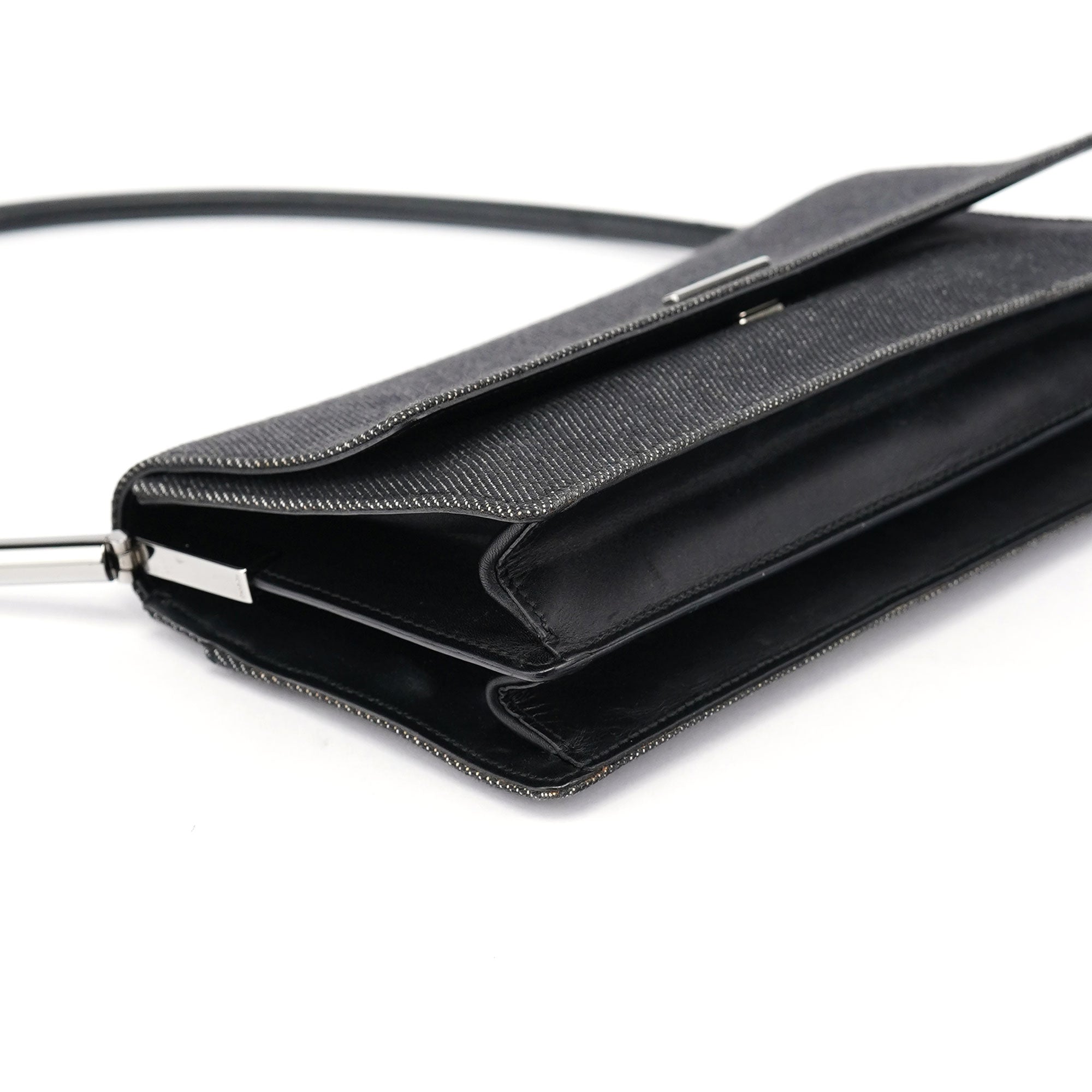 Gucci Anthracite Denim Flap Shoulder Bag