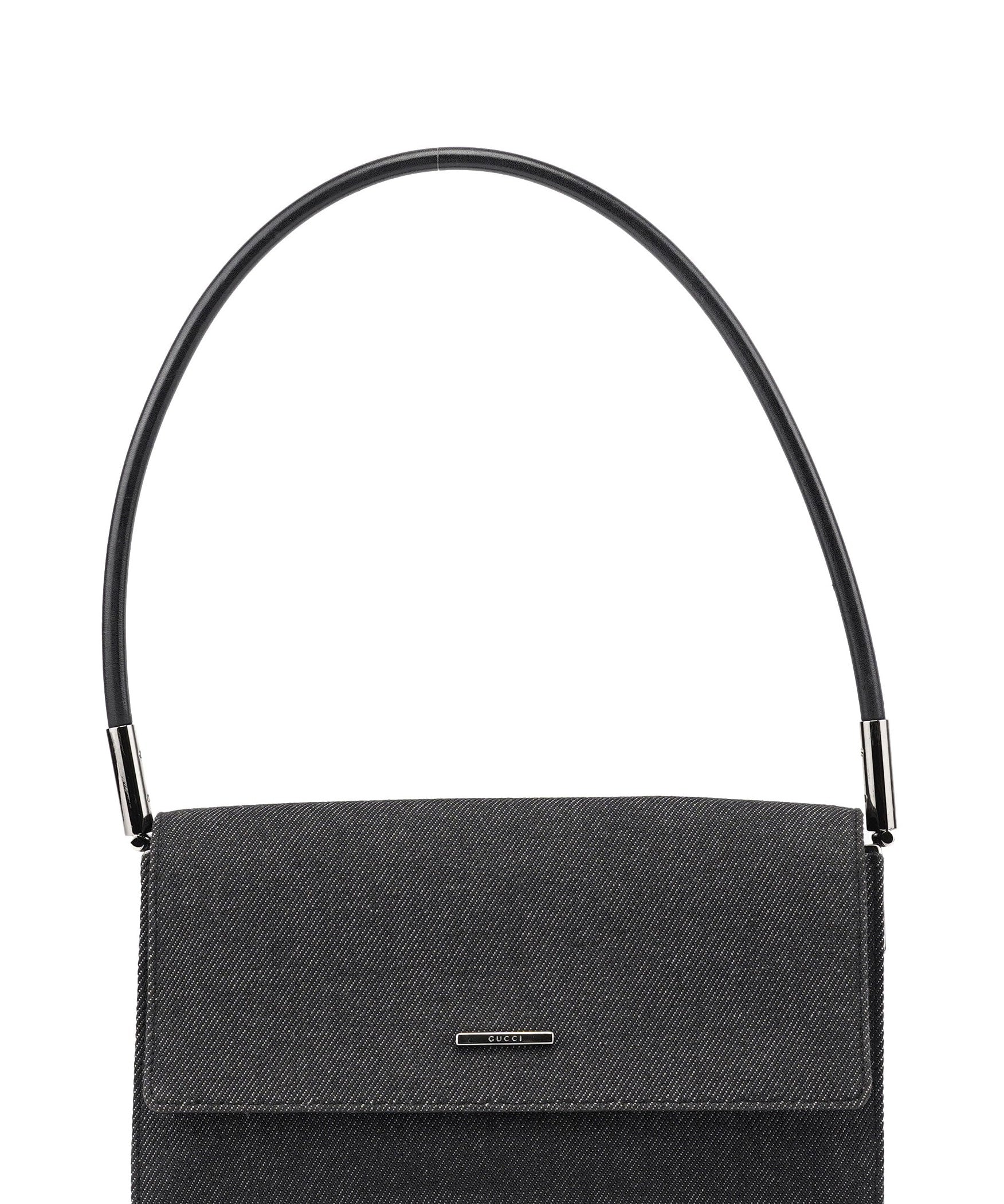 Gucci Anthracite Denim Flap Shoulder Bag