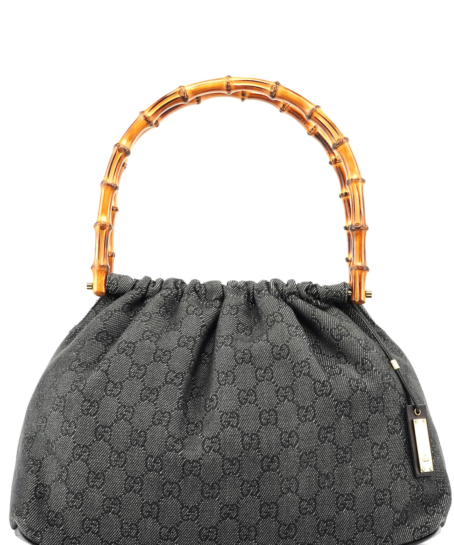 Gucci Anthracite Denim GG Bamboo Bag