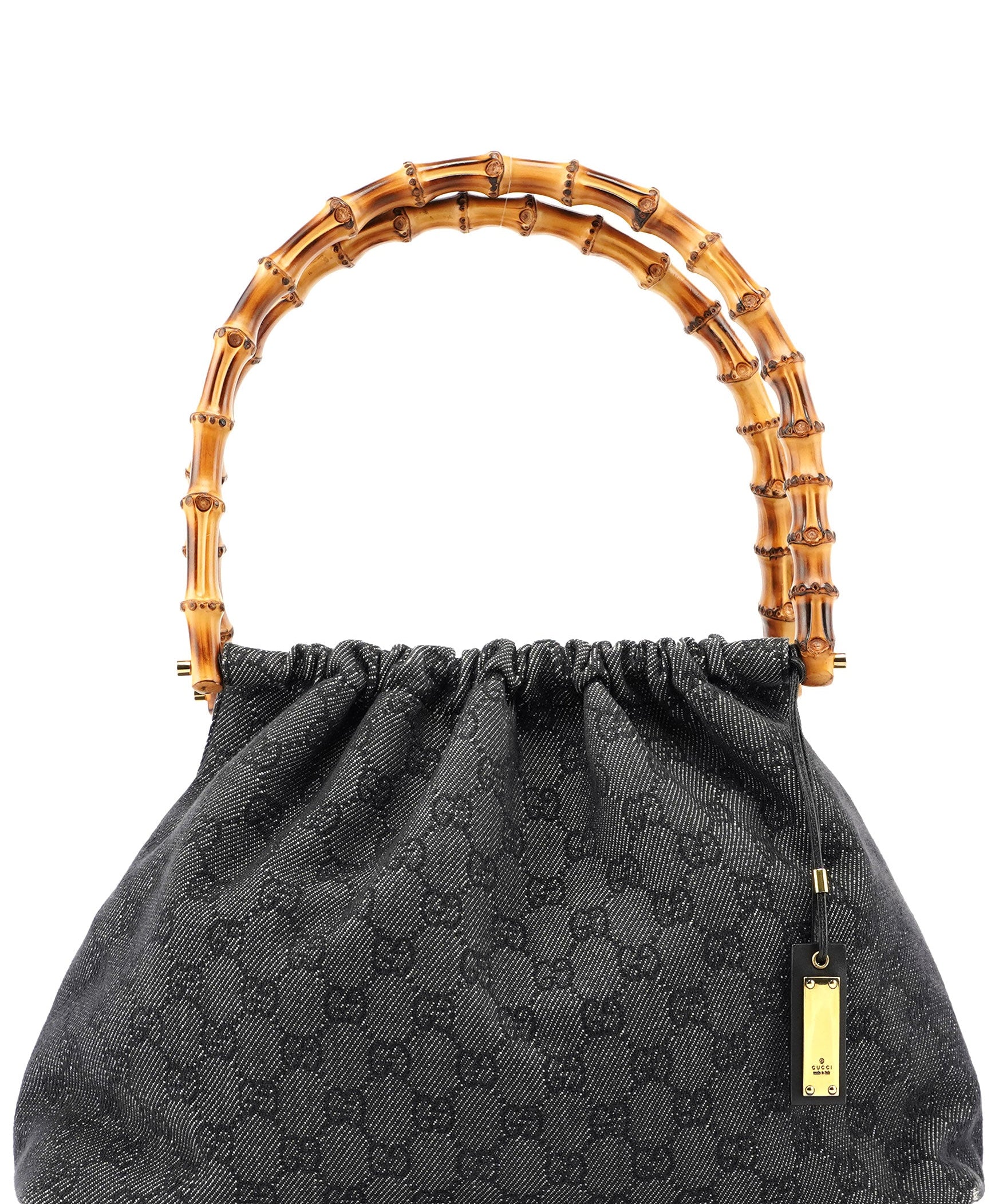 Gucci Anthracite Denim GG Bamboo Bag