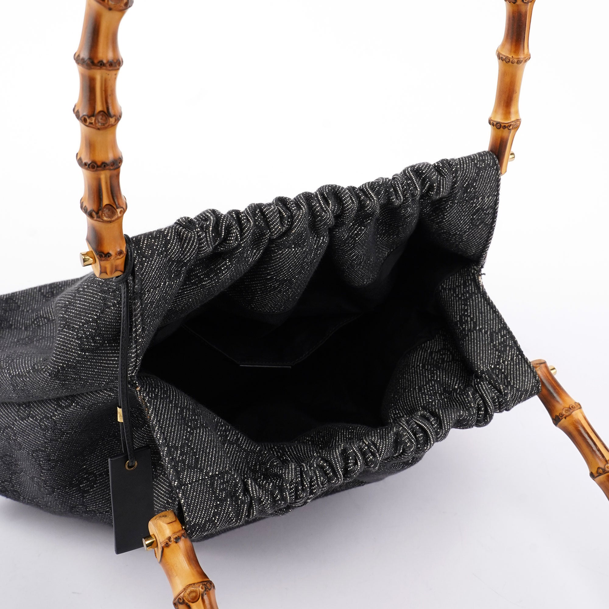 Gucci Sac Bamboo en denim GG anthracite