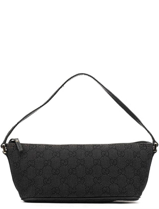 Gucci Anthracite Denim GG Boat Pochette