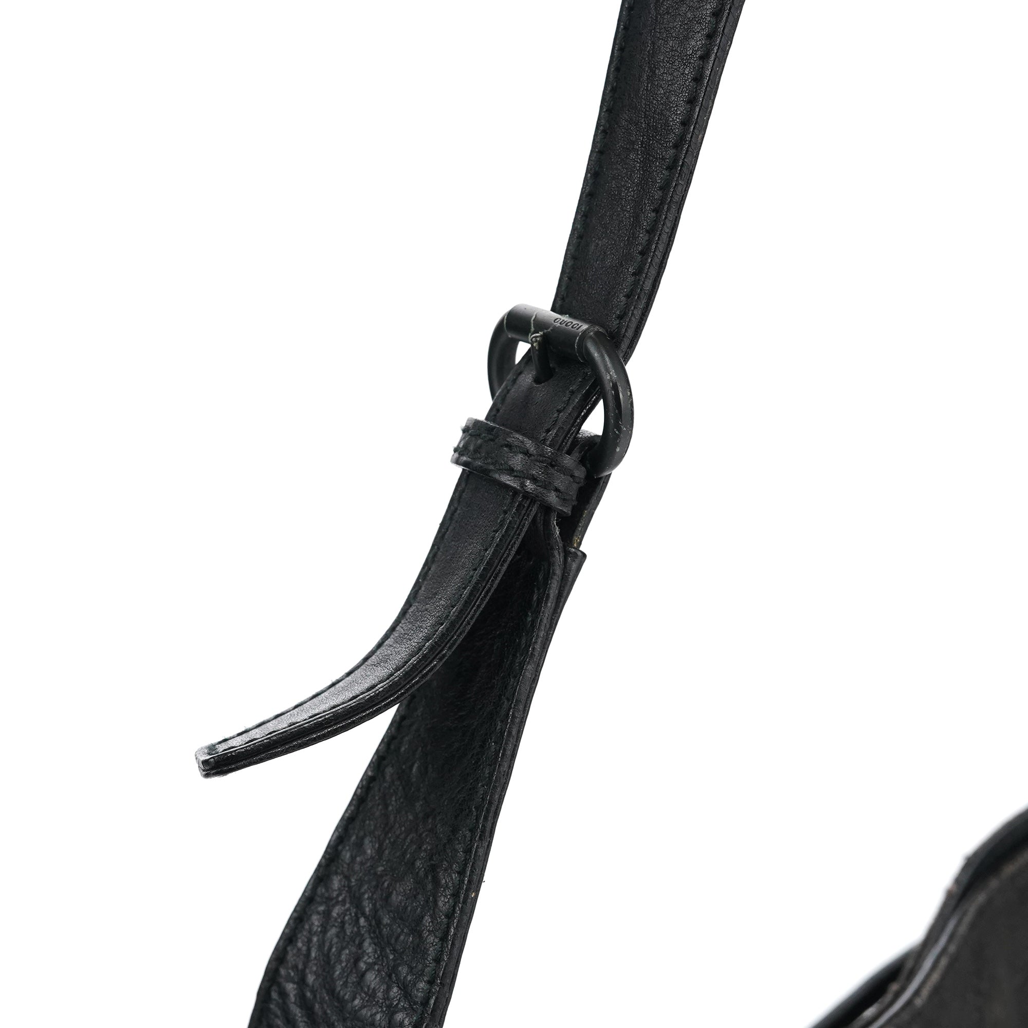 Gucci Anthracite Denim GG Horsebit Shoulder Bag