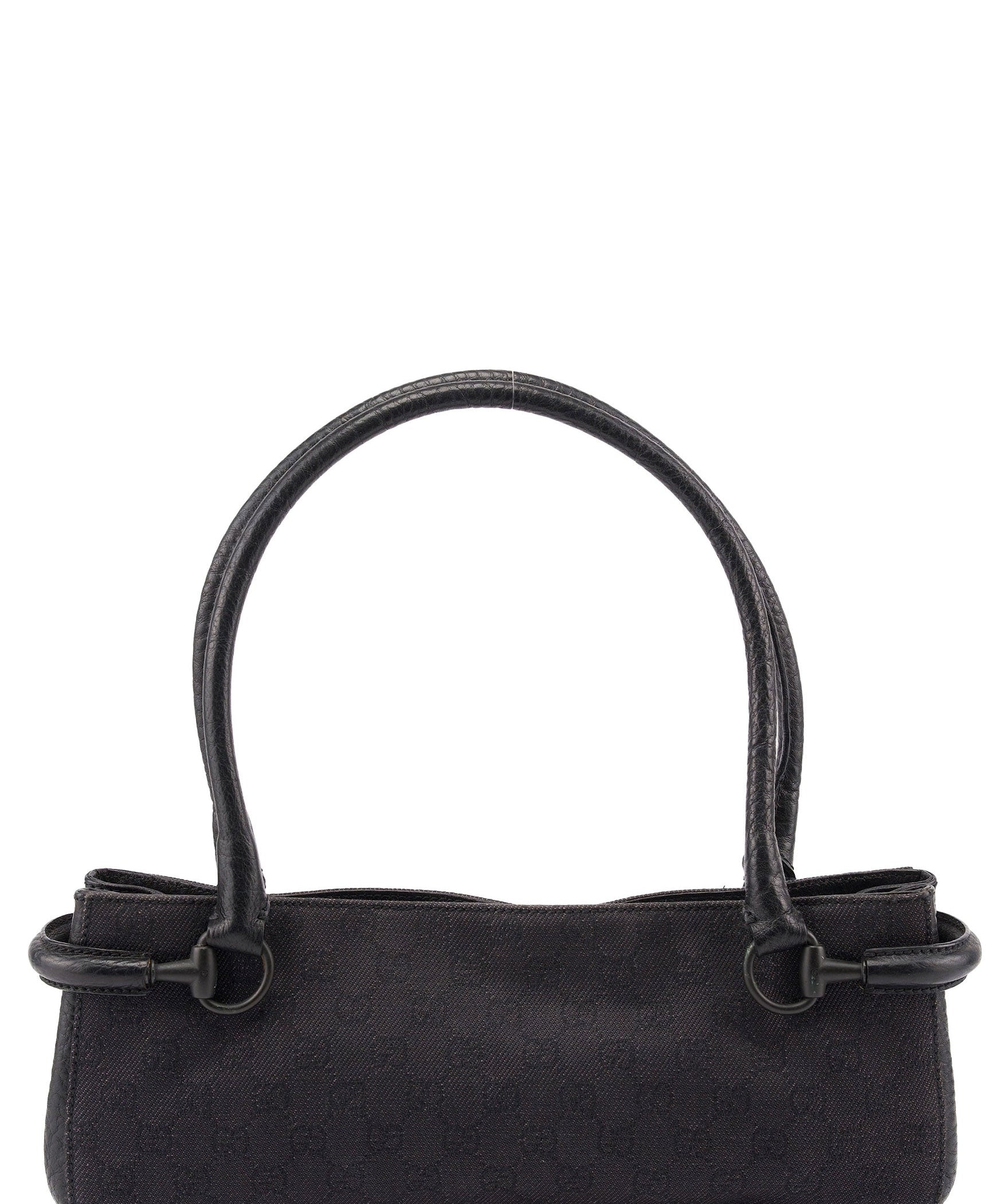 Gucci Anthracite Denim GG Horsebit Tote Bag