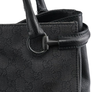 Gucci Anthracite Denim GG Horsebit Tote Bag