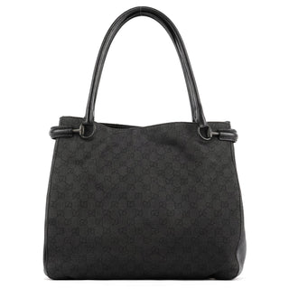 Gucci Anthracite Denim GG Horsebit Tote Bag