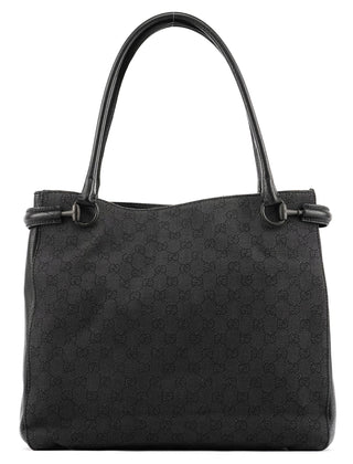 Gucci Anthracite Denim GG Horsebit Tote Bag