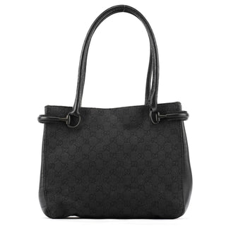 Gucci Anthracite Denim GG Horsebit Tote Bag