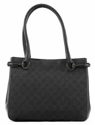 Gucci Anthracite Denim GG Horsebit Tote Bag
