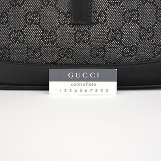 Gucci Anthracite Denim GG Jackie Shoulder Bag