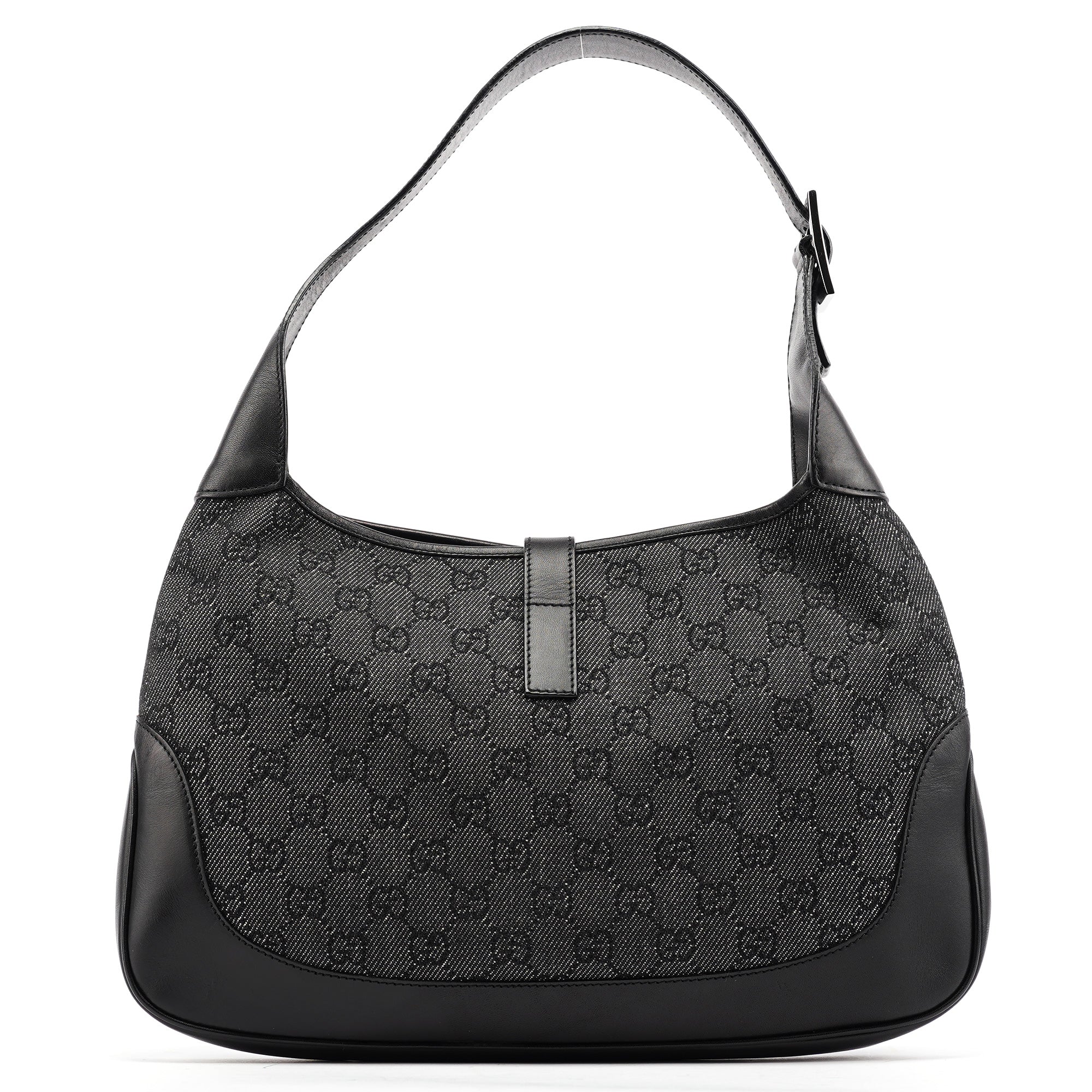 Gucci Sac porté épaule Jackie en denim GG anthracite