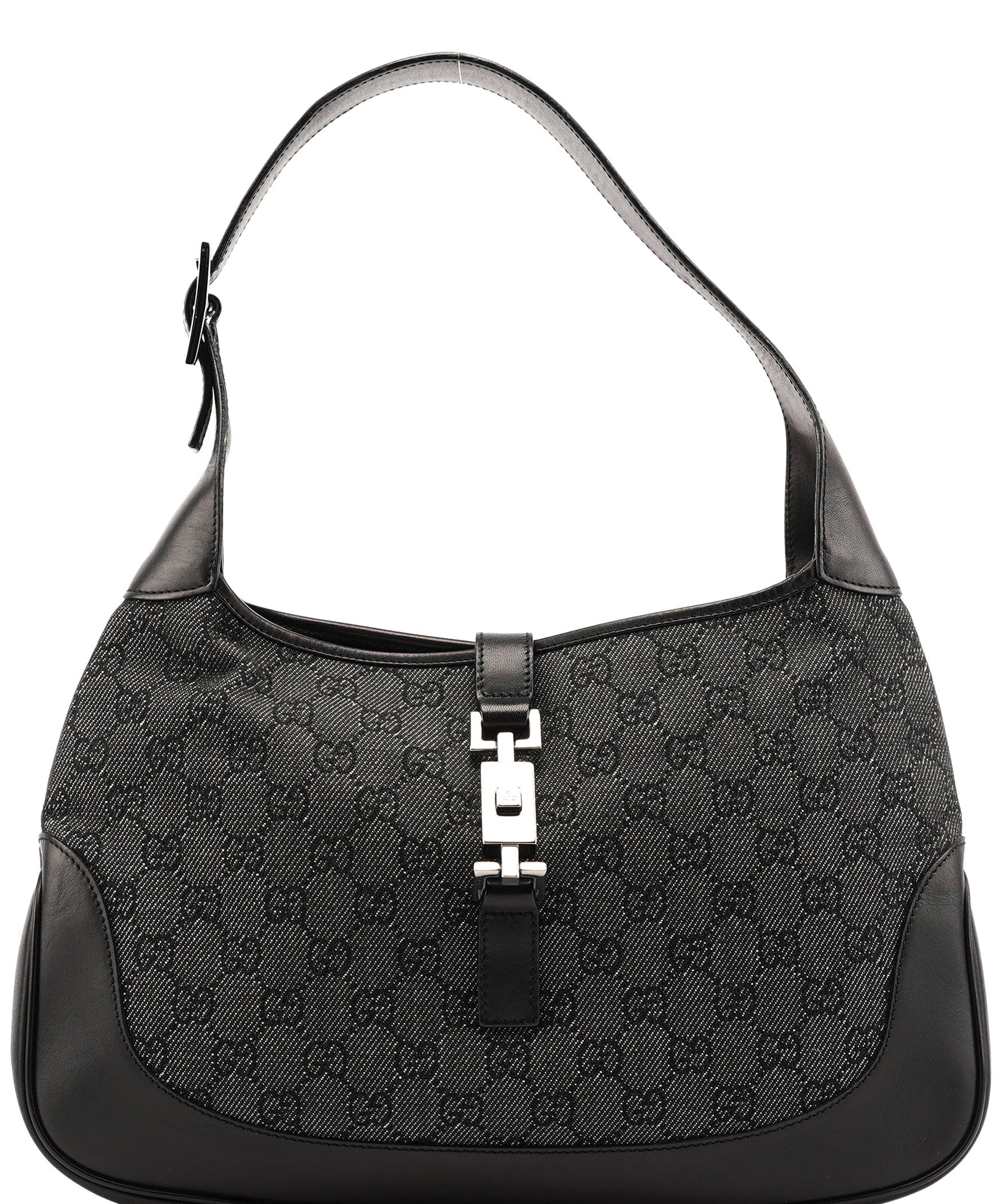 Gucci Anthracite Denim GG Jackie Shoulder Bag