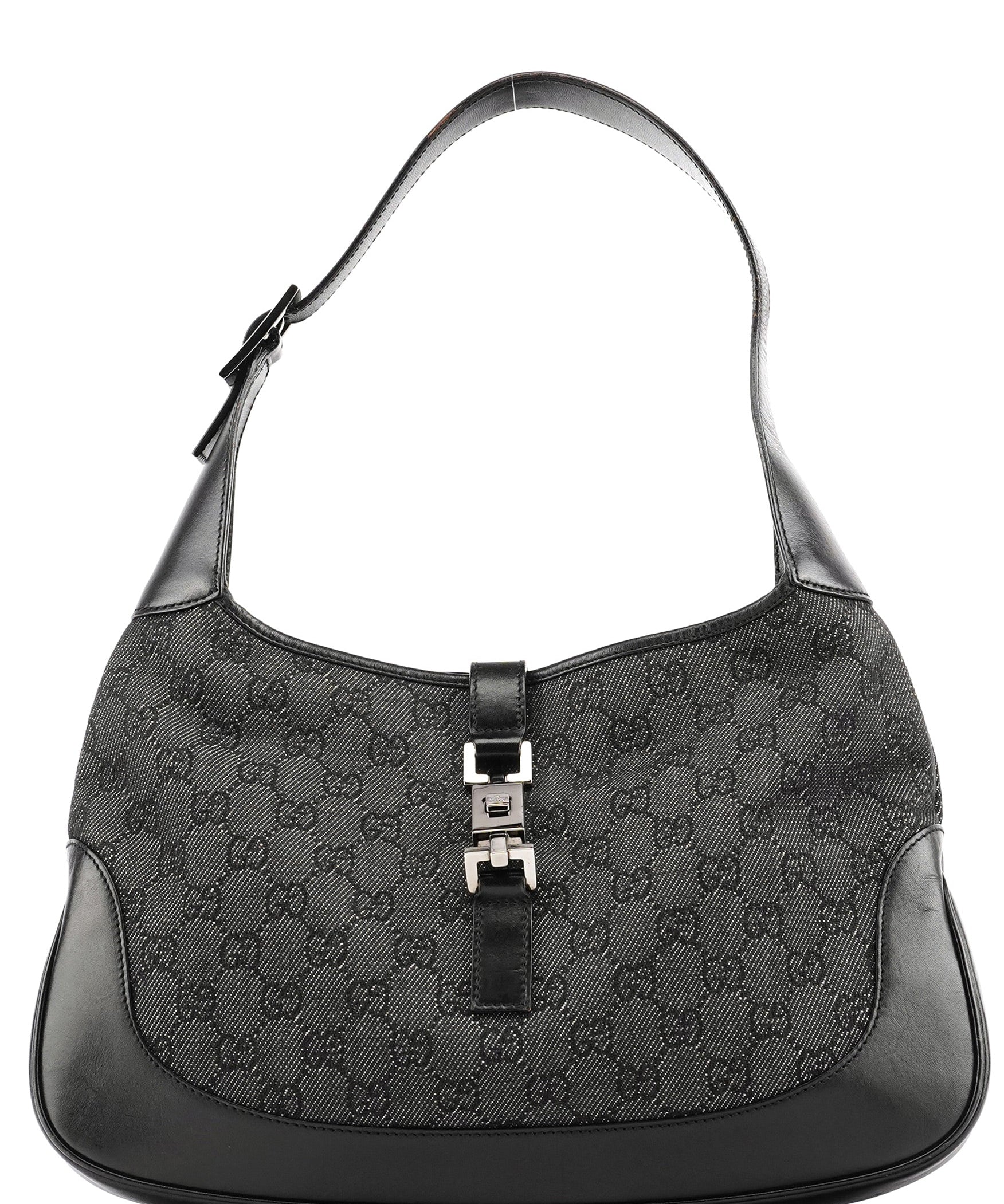 Gucci Anthracite Denim GG Jackie Shoulder Bag