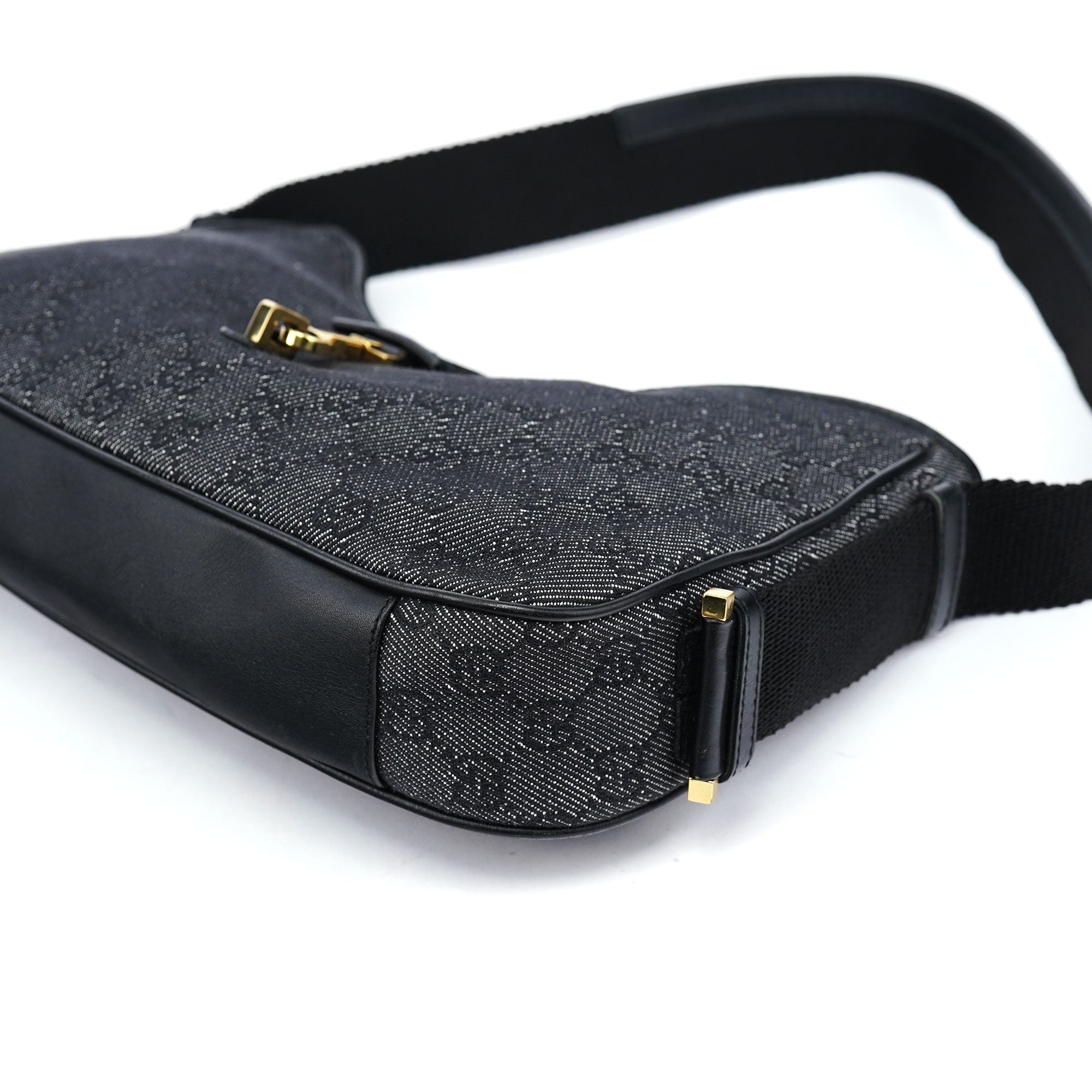 Gucci Sac porté épaule Jackie en denim GG anthracite