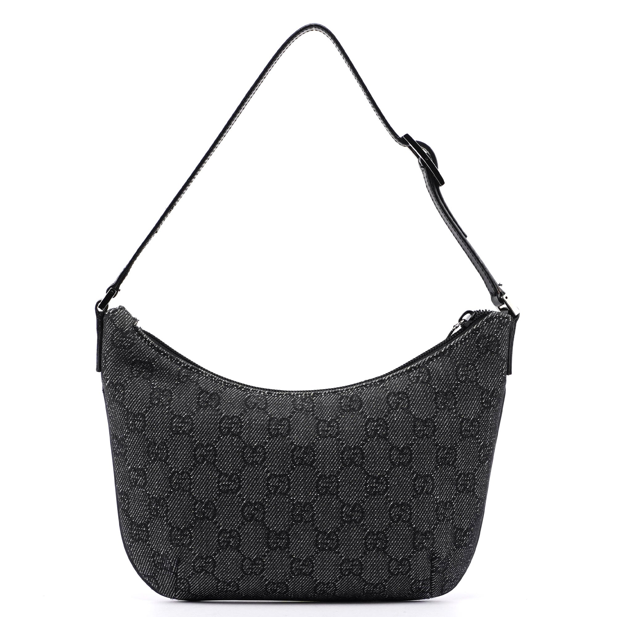 Gucci Anthracite Denim GG Shoulder Bag