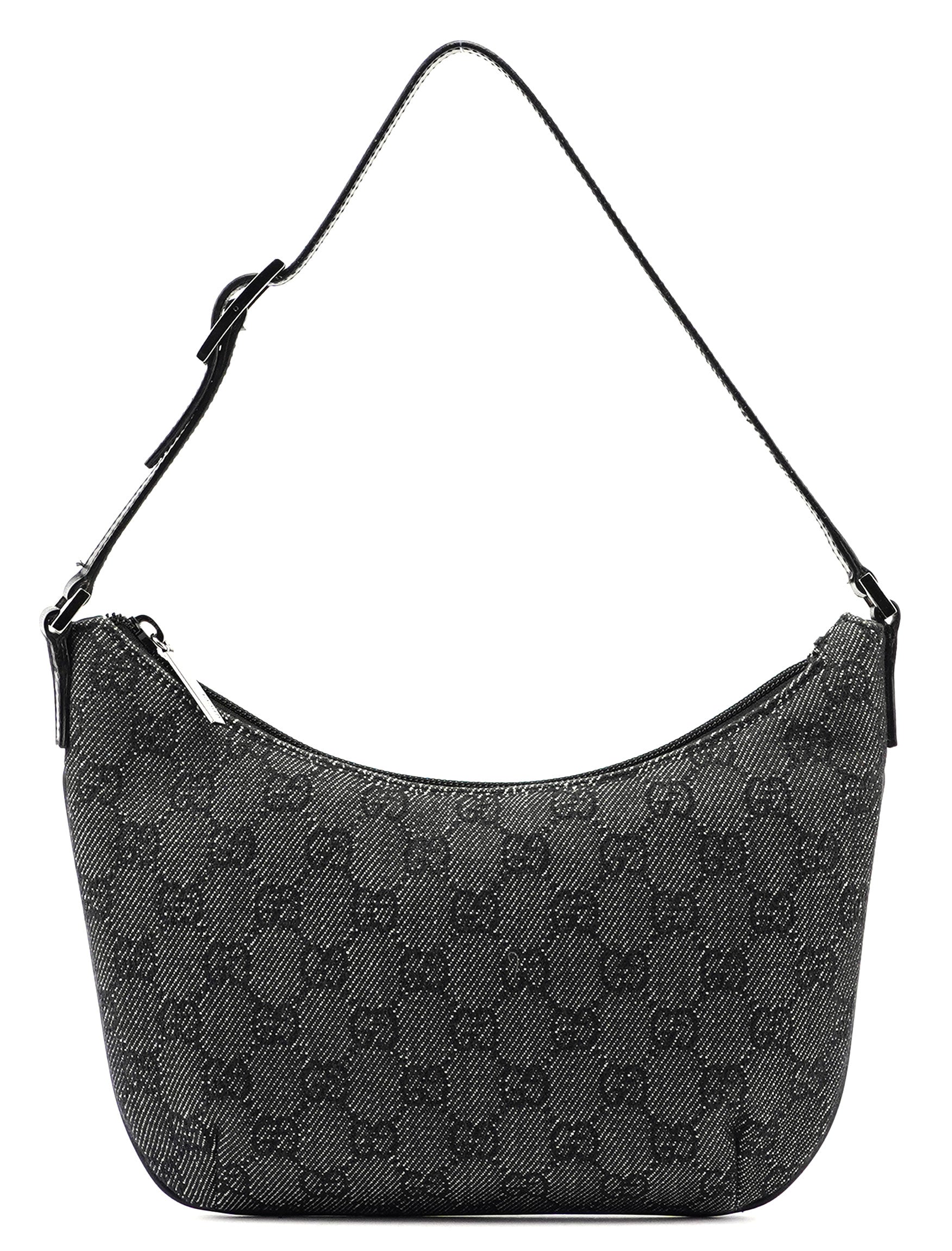 Gucci Anthracite Denim GG Shoulder Bag