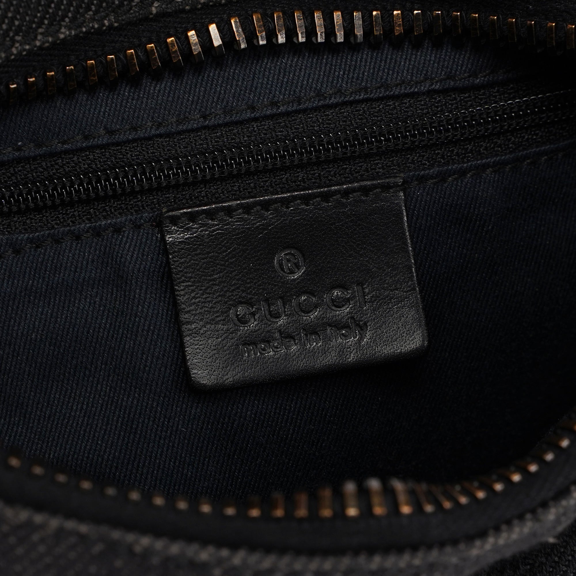 Gucci Anthracite Denim GG Shoulder Bag