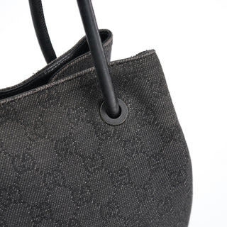 Gucci Anthracite Denim GG Tote Bag