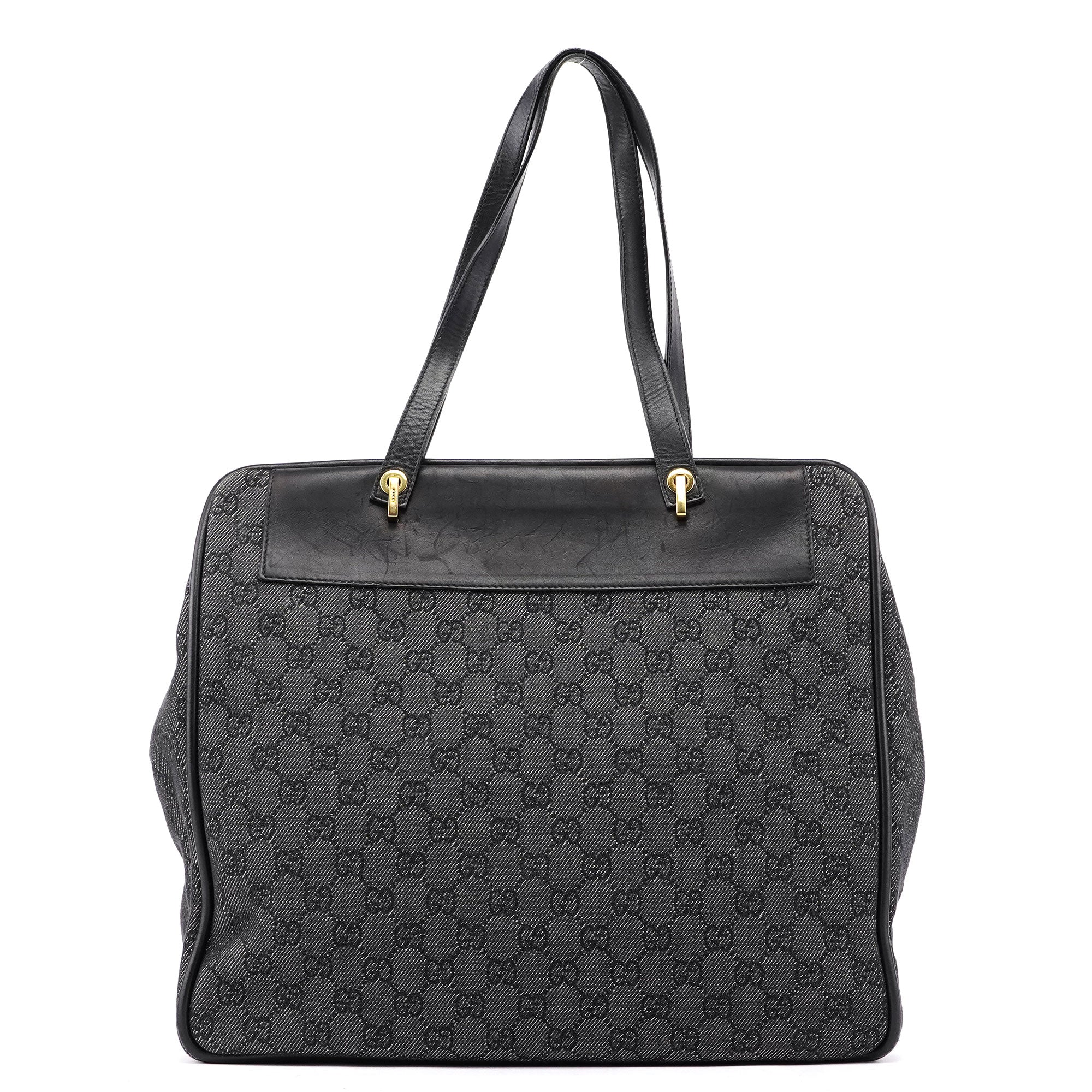 Gucci Anthracite Denim GG Tote Bag