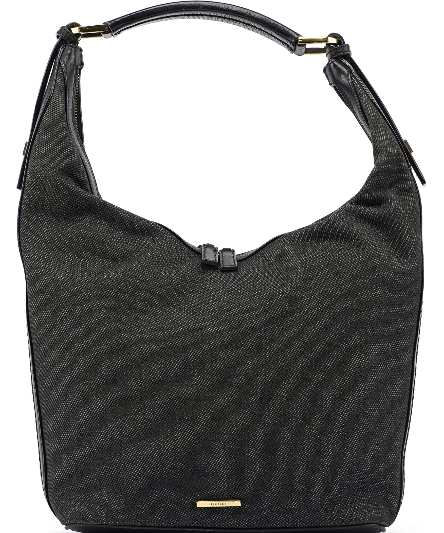 Gucci V Hobo Bag aus anthrazitfarbenem Denim