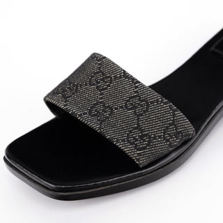 Gucci Anthracite GG Platform Slides EU 35.5